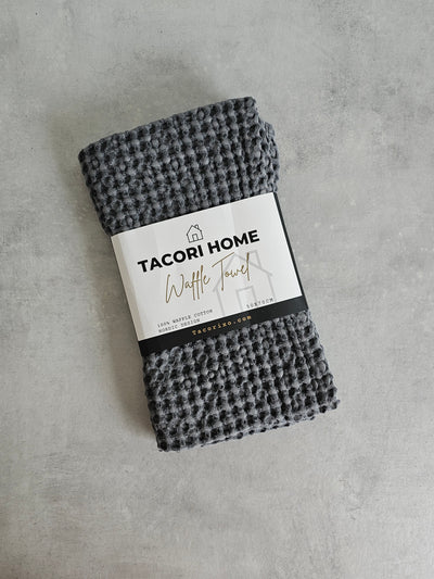 Waffle Towel 50 x70cm - DARK GREY